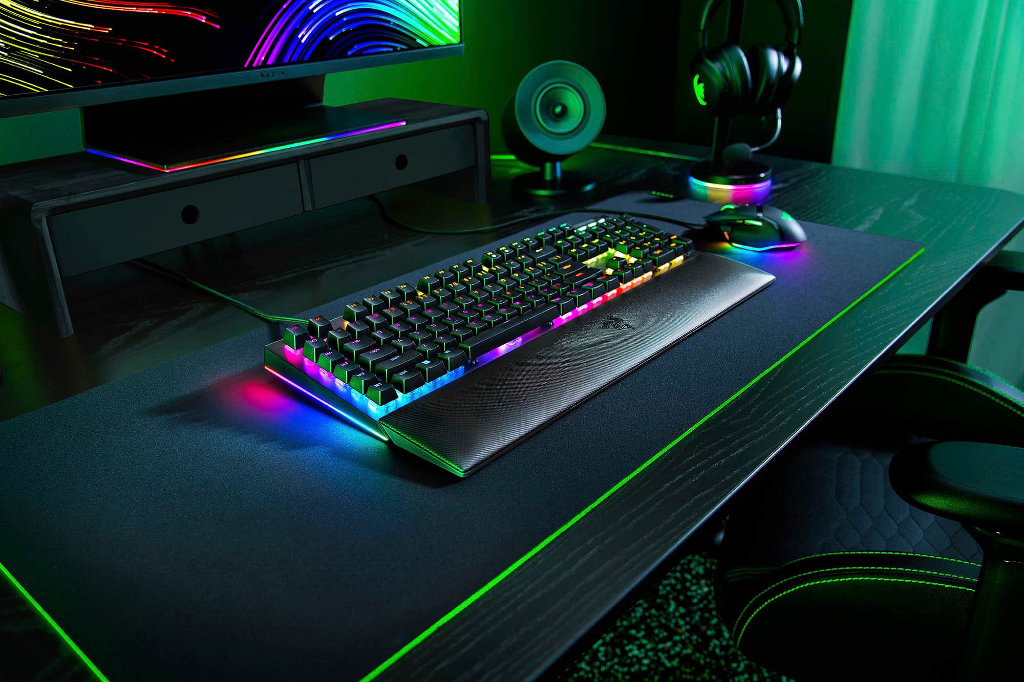 Razer Mechanical Keyboard Green Tactile Switches Full Size Black